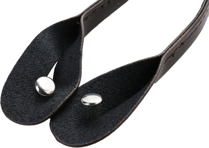 Mens Brown Button End Suspenders - Adjustable Elastic Y Shape Tuxedo Suspender